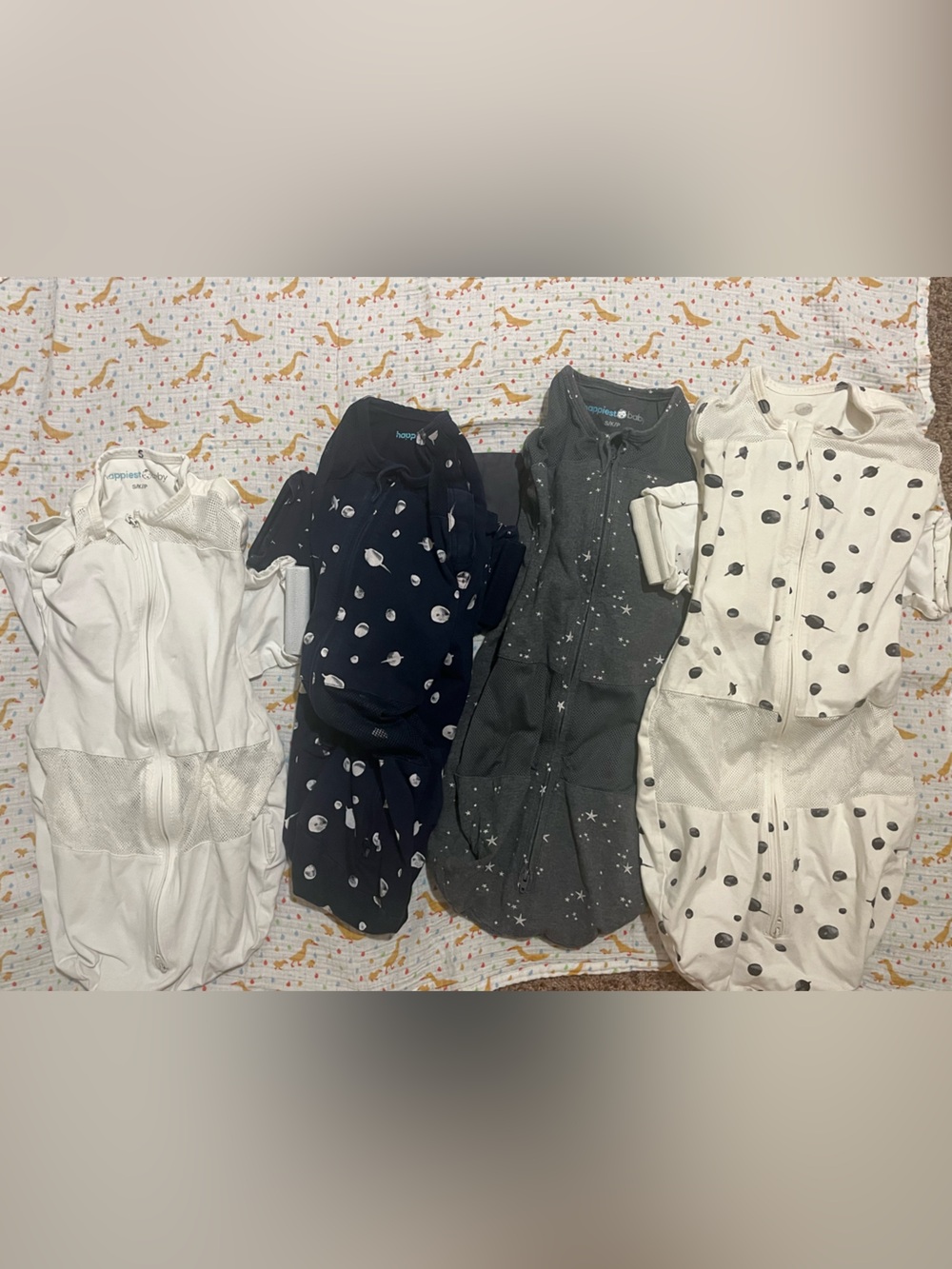 Snoo Happiest Baby sleep swaddle bundle, 3 small 1 medium.